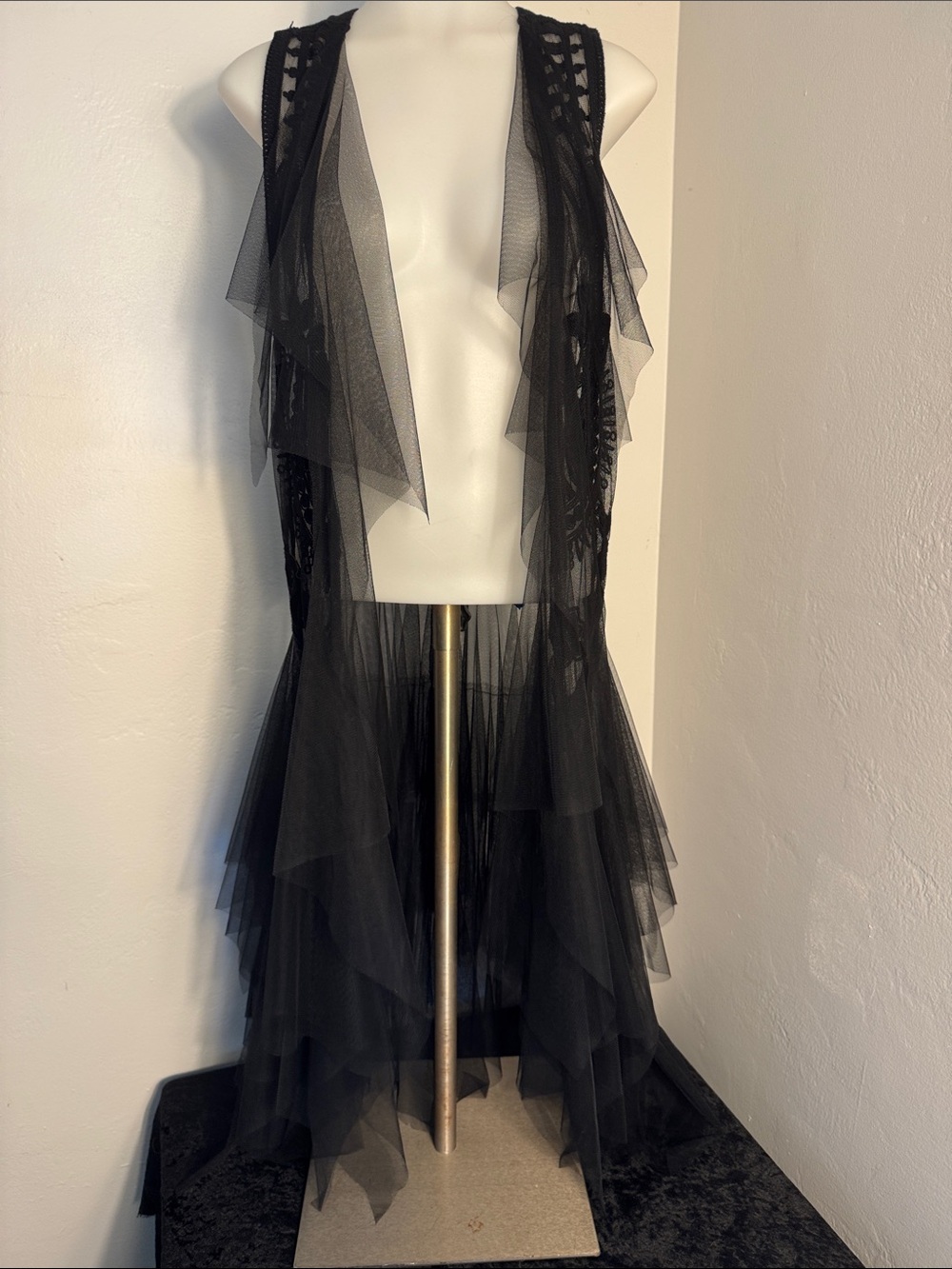 Origami by Vivien Sheer Tulle Duster Vest